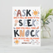 Schriftkaart Bijbel Matteüs 7:7 (Staand voorkant)