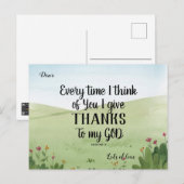 Schriftuur Groet Ansichtkaart Ik Dank God Briefkaart (Voorkant / Achterkant)