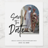 Schriftuurfoto Opslaan van de datum Uitnodiging Wijn Etiket (Enkel label)