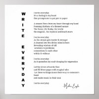Schrijf alledaagse schrijver gedicht poster muur a