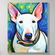 Schrijf Bull Terrier canvas 16x20" cadeau idee