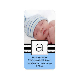 Schrijf een monogram optische FOTO-Adresetiketten. Etiket
