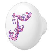 Schrijf F monogram harten en trekknop Keramische Knop (Rechts)