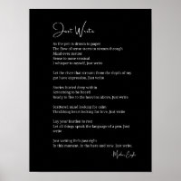 Schrijf gewoon inspirerend gedichtenmuur poster