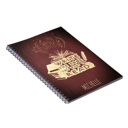 Schrijf het boek dat je wilt lezen  maroon rood notitieboek (Rechterzijde)