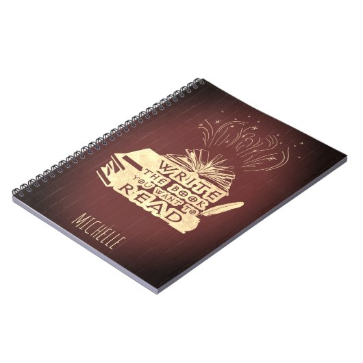 Schrijf het boek dat je wilt lezen  maroon rood notitieboek (Linkerzijde)