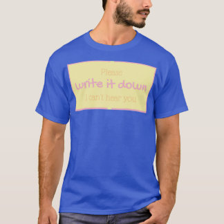 Schrijf het op geel t-shirt