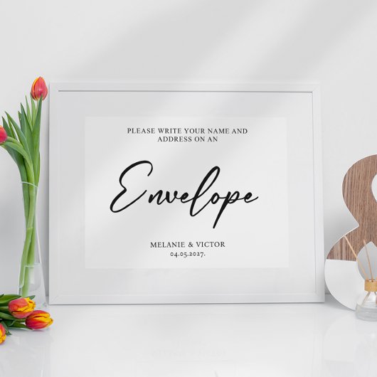 Schrijf je adres op Envelope Wedding Sign Poster
