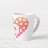 Schrijf je eigen naamhart latte mok (Rechterhoek)