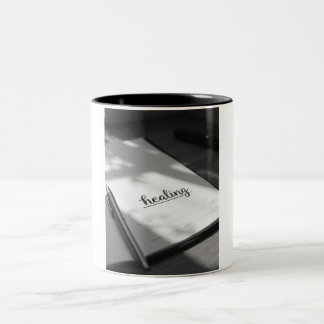 Schrijf je eigen recept voor geluk tweekleurige koffiemok