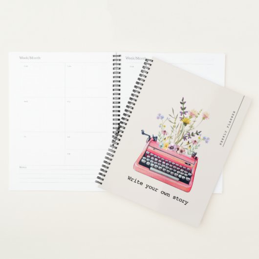 Schrijf je eigen verhaal, Beige Weekly Diary Planner (Display)