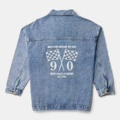 Schrijf je geweldige tekst Moderne raceauto Denim Jacket (Achterkant)