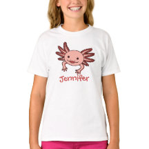 schrijf je naam op deze cute Axolotl