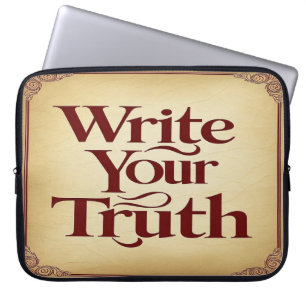 Schrijf je waarheid 3 laptop sleeve