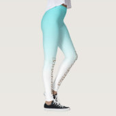 Schrijf jouw tekst l Modern verloop blauw en wit Leggings (Rechts)