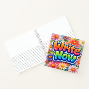 Schrijf Nu Tekst met Neon Madeliefjes Notitieboek