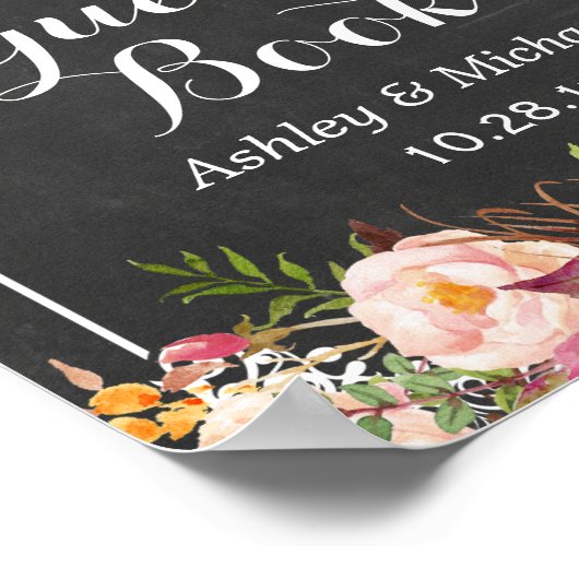 Schrijf ons Guestbook in | Chalkboard bruiloft Poster (Hoek)