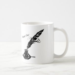 Schrijf op! Quill Ink op een koffiebeker Koffiemok