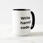 Schrijf schadelijke code grappige codering mok (Voorkant rechts)