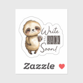 Schrijf snel terug Sloth Sticker