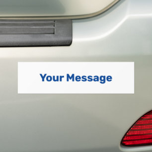 Schrijf uw bericht Wit en Blauw Tekst Sjabloon Bumpersticker