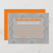 Schrijfbaar advies Kaart Modern Grey Damask Lace P (Voorkant / Achterkant)