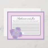 Schrijfbaar advies Kaart Paars Hydrangea (Voorkant / Achterkant)