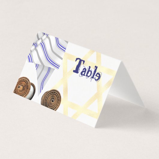 Schrijfbare Bat Mitzvah Tafelnummer Kaart (Achterkant)