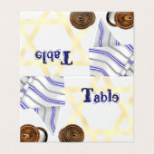 Schrijfbare Bat Mitzvah Tafelnummer Kaart (Buitenkant ongevouwen)