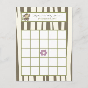 Schrijfbare Bingo Card Jacana Girl Oerwoud Zoo Ani Uitnodiging Briefkaart