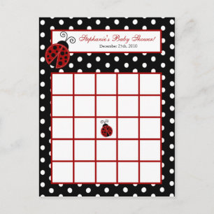 Schrijfbare Bingo Card Red Ladybug Uitnodiging Briefkaart