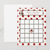 Schrijfbare Bingo Card Red Sock Monkey Uitnodiging Briefkaart (Voorkant / Achterkant)