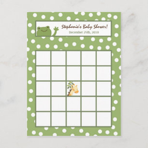 Schrijfbare Bingo Card Safari Oerwoud Animals Gree Uitnodiging Briefkaart