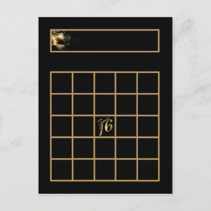 Schrijfbare Bingo Card Sweet 16 Gold Black Briefkaart