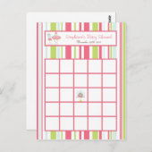 Schrijfbare Bingo Card Tea Party Pink Pastel Flowe Briefkaart (Voorkant / Achterkant)