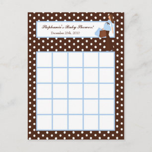 Schrijfbare Bingo Kaart Blue Mod Mom Polka Dots