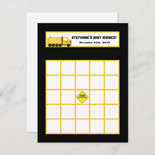 Schrijfbare Bingo Kaart Constructie (Voorkant / Achterkant)