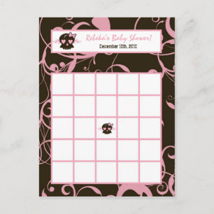 Schrijfbare Bingo Kaart Girl Pink Punk Rock Skull 