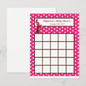 Schrijfbare Bingo Kaart Roze Mod Mom Polka Dots (Voorkant / Achterkant)