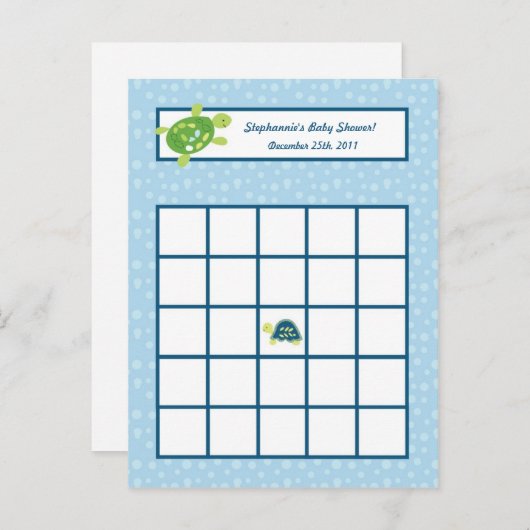 Schrijfbare Bingo Kaart Schildpad Reef Ocean Zee S (Voorkant / Achterkant)