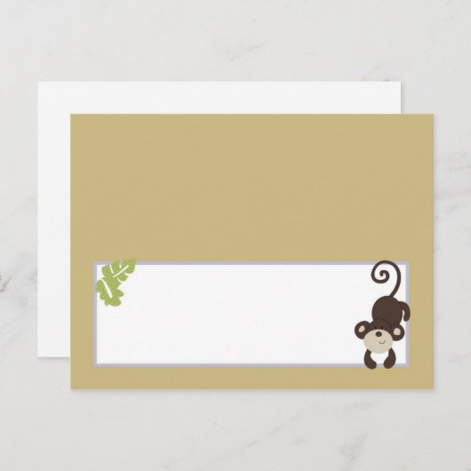 Schrijfbare kaart aap dierentuin (Voorkant / Achterkant)