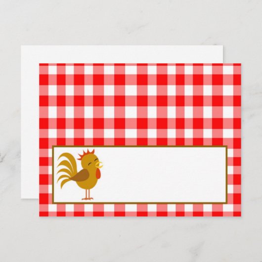 Schrijfbare kaart Rode Barn-boerderijdieren (Voorkant / Achterkant)