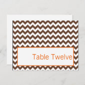 Schrijfbare Plaats Bruin Sinaasappel Chevron Naam Briefkaart (Voorkant / Achterkant)