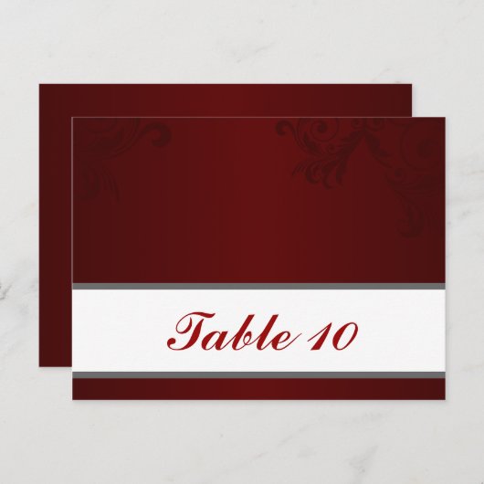 Schrijfbare plaats kaart donker maroon grijs werve (Voorkant / Achterkant)