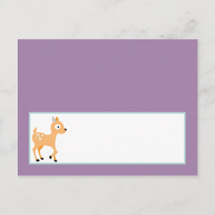 Schrijfbare Plaats Kaart Furry Woodland Animals