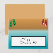 Schrijfbare plaats kaart zijn/haar sandalen op str (Voorkant / Achterkant)