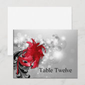 Schrijfbare plaatskaart rood op Silver Masquerade Briefkaart (Voorkant / Achterkant)
