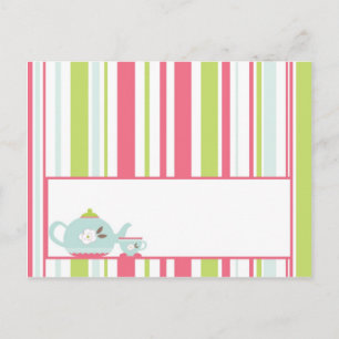 Schrijfbare plaatskaart Tea Party Pink Pastel Flow Briefkaart