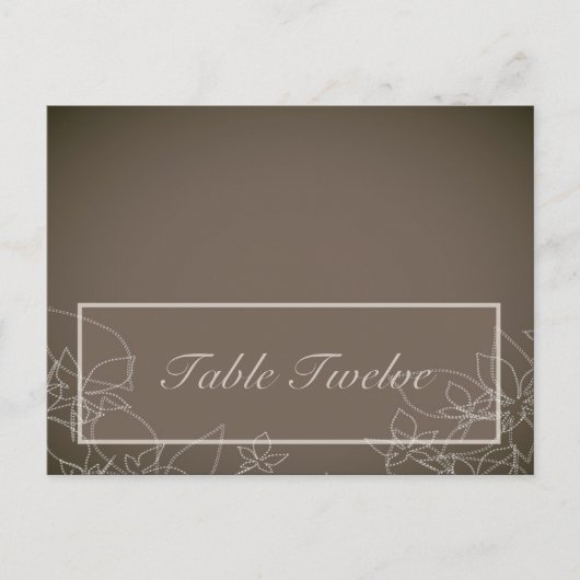 Schrijfbare Place Card Herfst Bloemen Herfst Grijs Briefkaart (Voorkant)