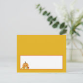 Schrijfbare Place Card Herfst Herfst Pompoen Baby Briefkaart (Staand voorkant)